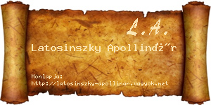 Latosinszky Apollinár névjegykártya